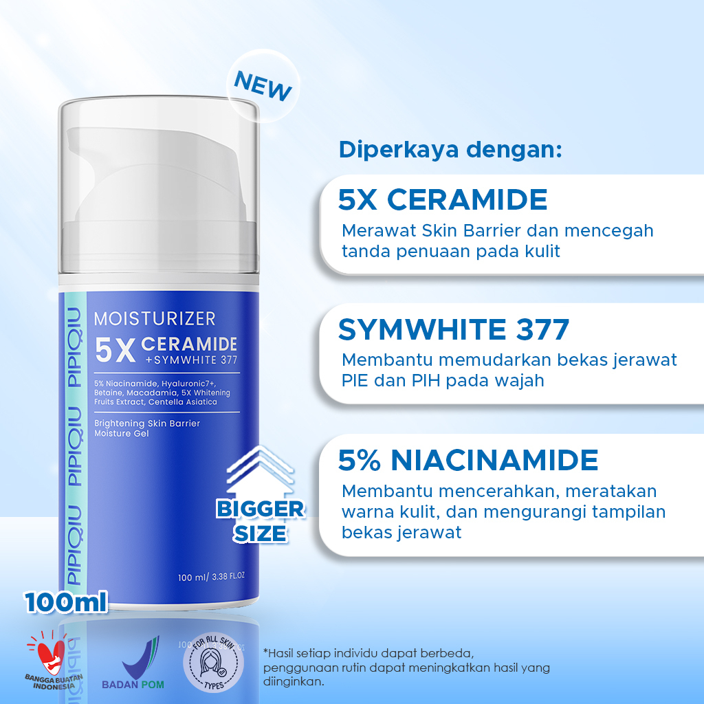 pipiqiu 5x ceramide symwhite moisture gel 100ml/pelembab wajah pipiqiu 5x ceramide symwhite moisture gel 100ml/pelembab wajah