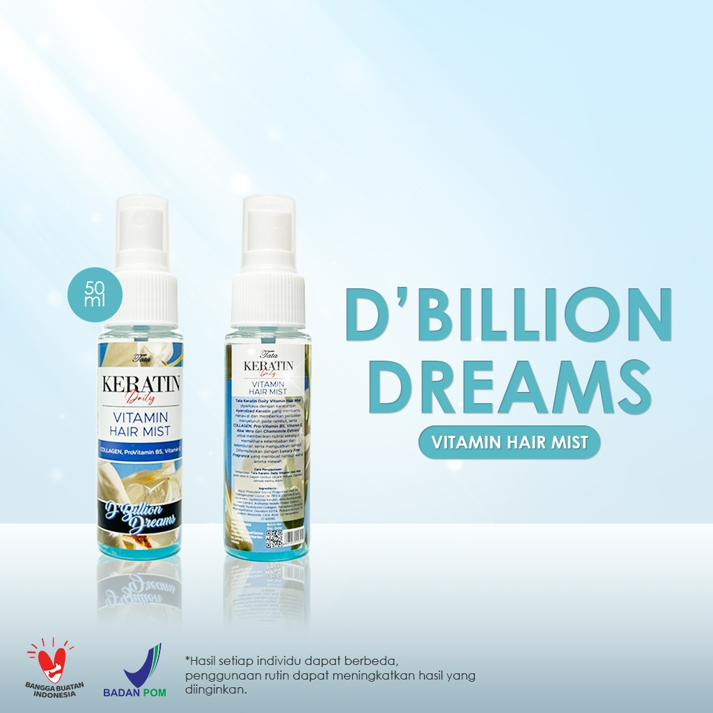tata keratin daily vitamin hair mist 50ml / serum rambut tata keratin daily vitamin hair mist 50ml / serum rambut