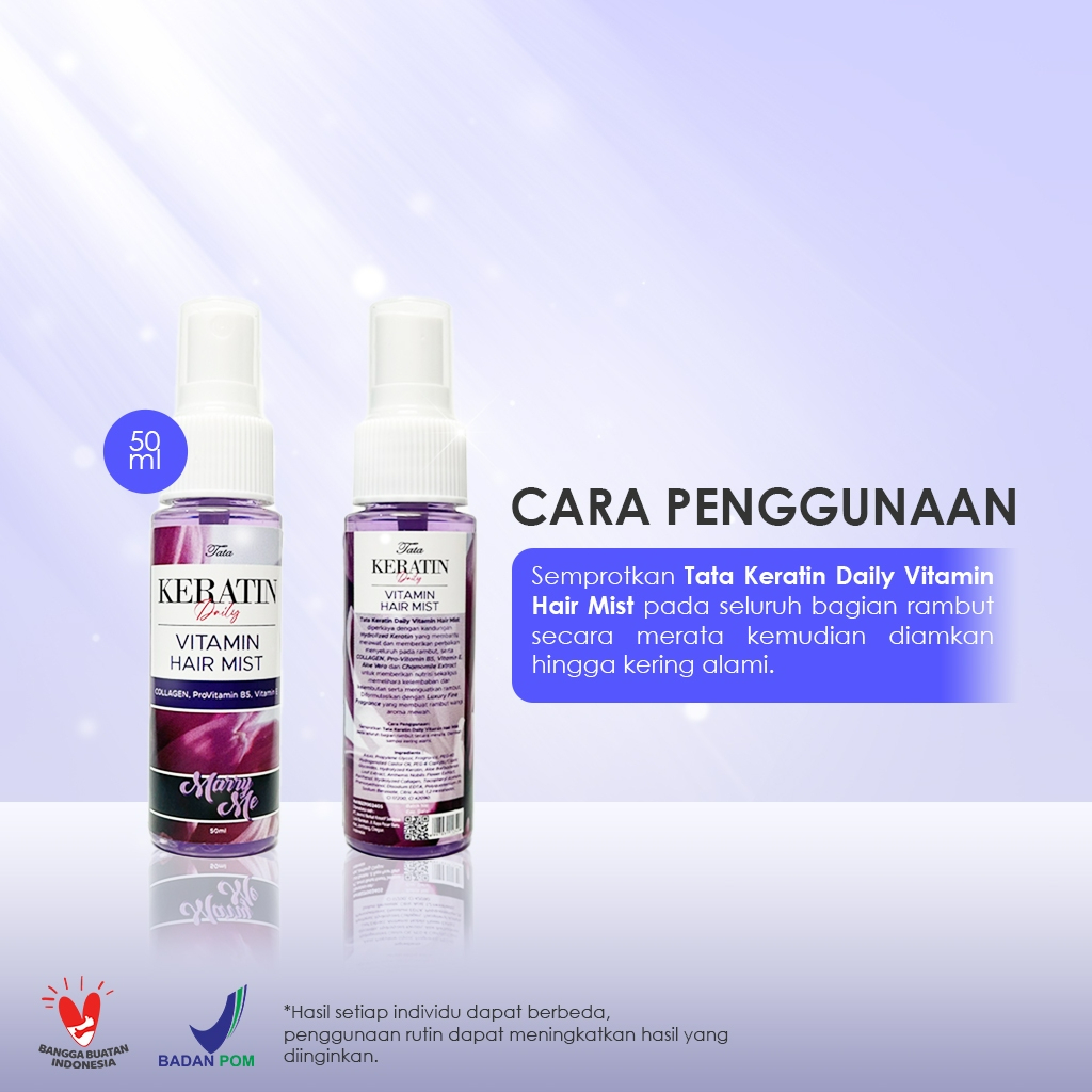 tata keratin daily vitamin hair mist 50ml / serum rambut tata keratin daily vitamin hair mist 50ml / serum rambut