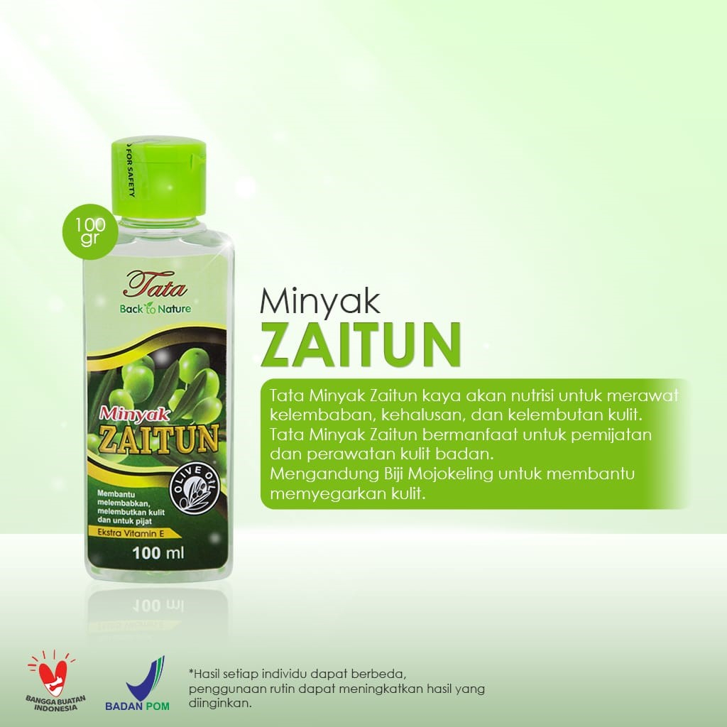 tata zaitun massage oil / minyak zaitun vitamin e bpom 100ml tata zaitun massage oil / minyak zaitun vitamin e bpom 100ml