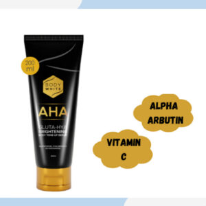body white aha gluta hya brightening body tone up serum 200ml