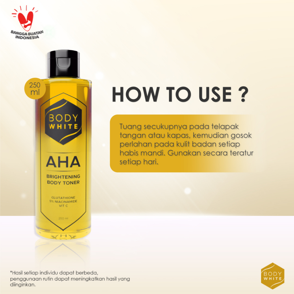 body white aha brightening body toner 250ml body white aha brightening body toner 250ml