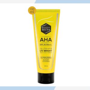 body white aha gluta hya uv bright spf 30 pa+++ body tone up serum 100ml/body sunscreen
