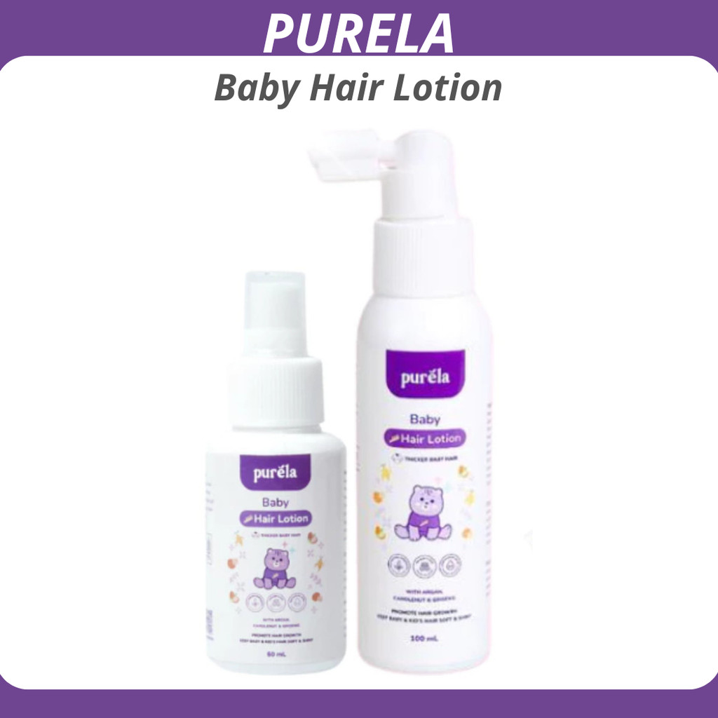 purela baby hair lotion 60ml and 100ml/perawatan rambut bayi dan anak purela baby hair lotion 60ml and 100ml/perawatan rambut bayi dan anak