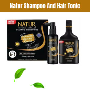 natur natural shampoo and hair tonic 2in1 ginseng extract 140ml and 90ml/perawatan rambut