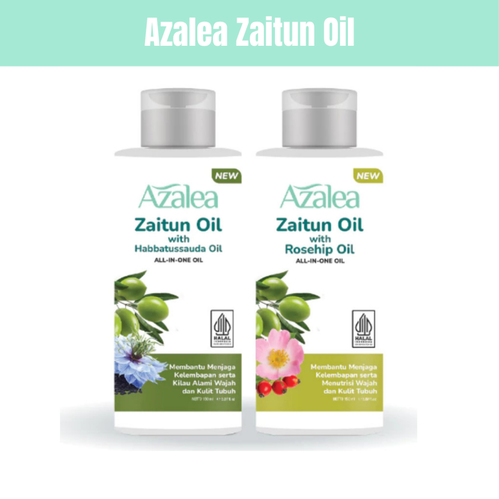 azalea zaitun oil with habbatussauda and rosehip oil 150ml azalea zaitun oil with habbatussauda and rosehip oil 150ml