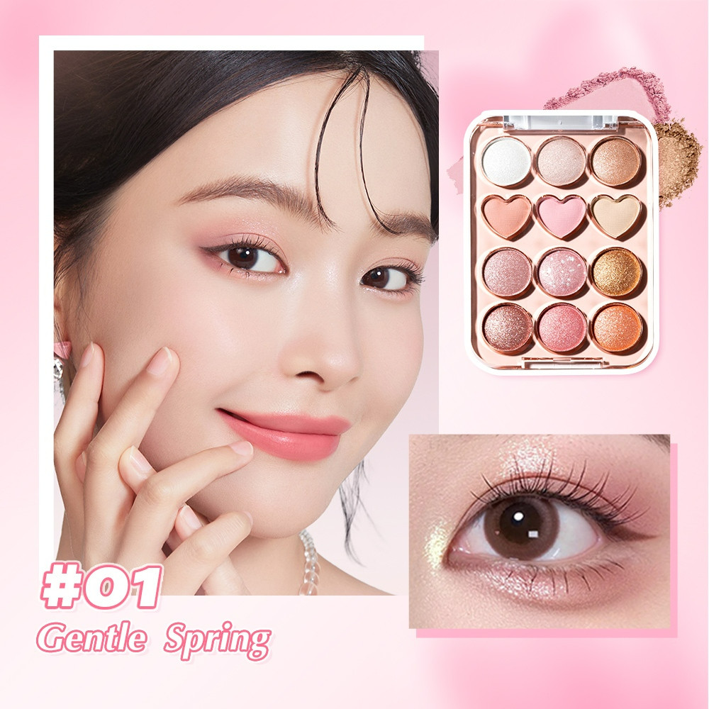 saniye 12 colors sweetheart eyeshadow palette 18g/perona mata saniye 12 colors sweetheart eyeshadow palette 18g/perona mata
