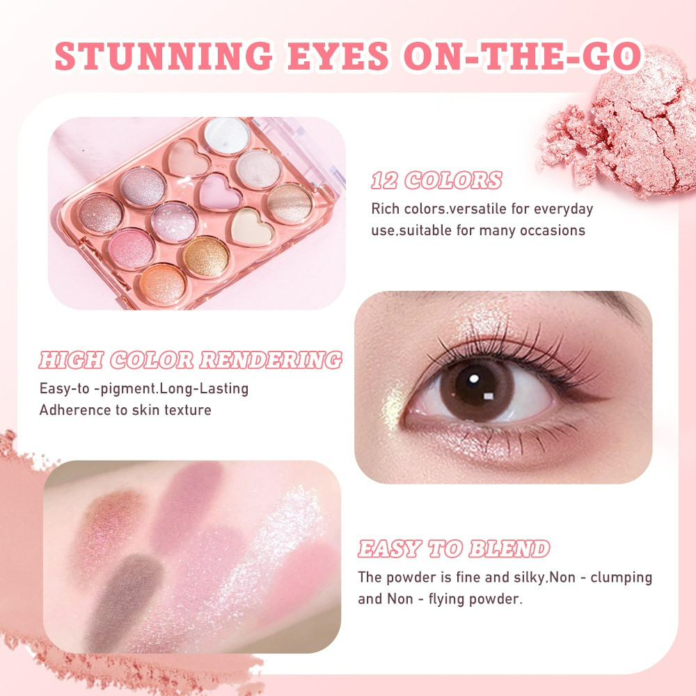 saniye 12 colors sweetheart eyeshadow palette 18g/perona mata saniye 12 colors sweetheart eyeshadow palette 18g/perona mata