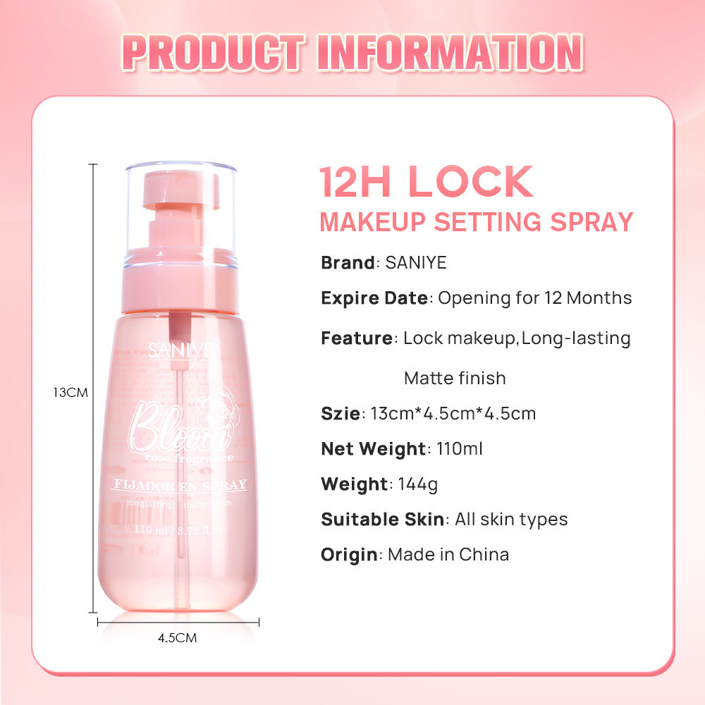saniye setting spray long lasting matte finish 110ml saniye setting spray long lasting matte finish 110ml