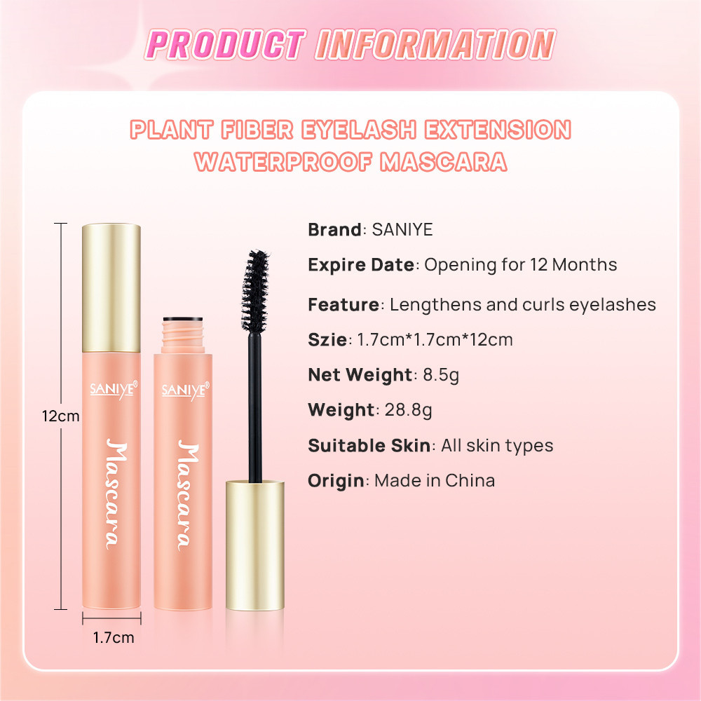 saniye plant fiber eyelash extension waterproof mascara 5ml saniye plant fiber eyelash extension waterproof mascara 5ml