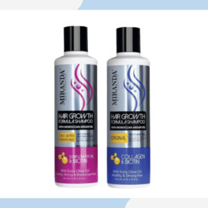 miranda hair growth biotin shampoo original & hair growth biotin shampoo sunflower oil with conditioner 200ml