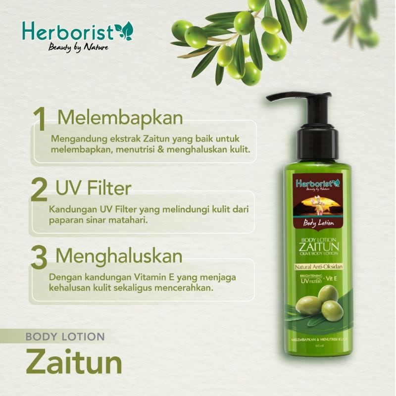 herborist natural body lotion 200ml/losion tubuh herborist natural body lotion 200ml/losion tubuh