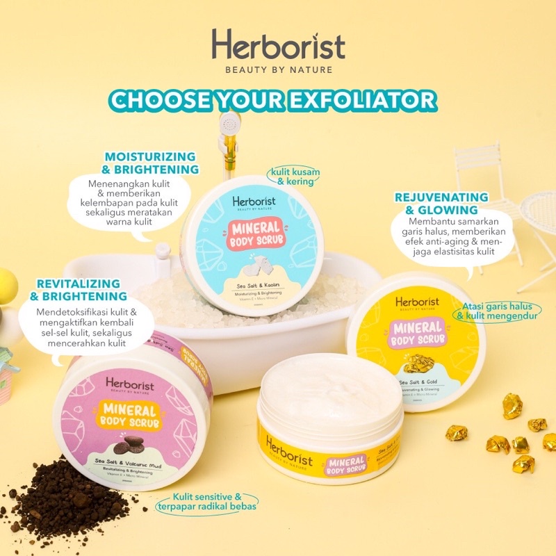 herborist mineral body scrub 200gr / scrub badan herborist mineral body scrub 200gr / scrub badan