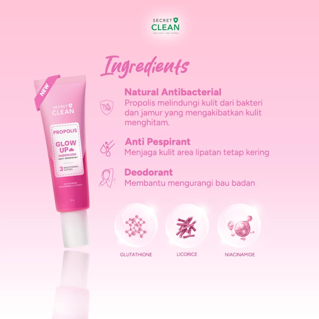 secret clean propolis glow up underarm 30/gr deodorant secret clean propolis glow up underarm 30/gr deodorant