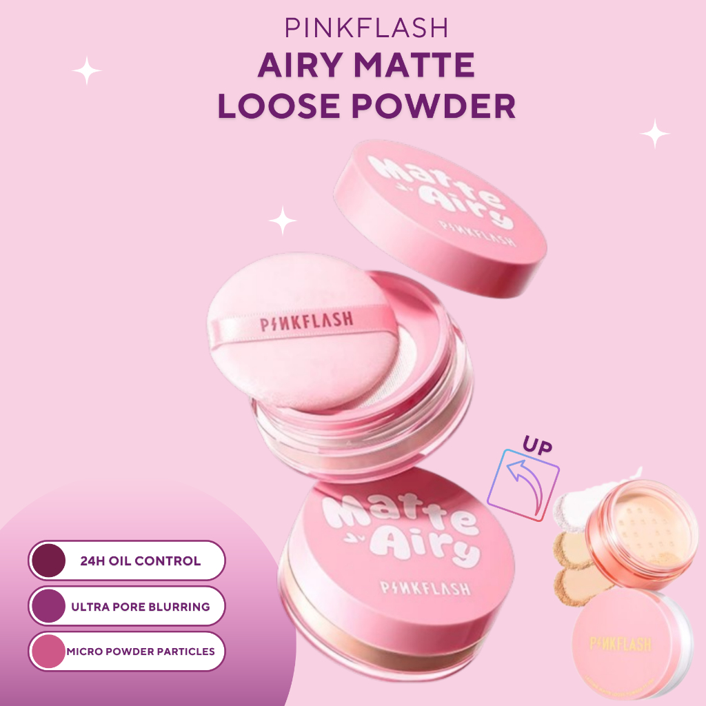 pinkflash lasting matte loose powder / bedak tabur pinkflash lasting matte loose powder / bedak tabur
