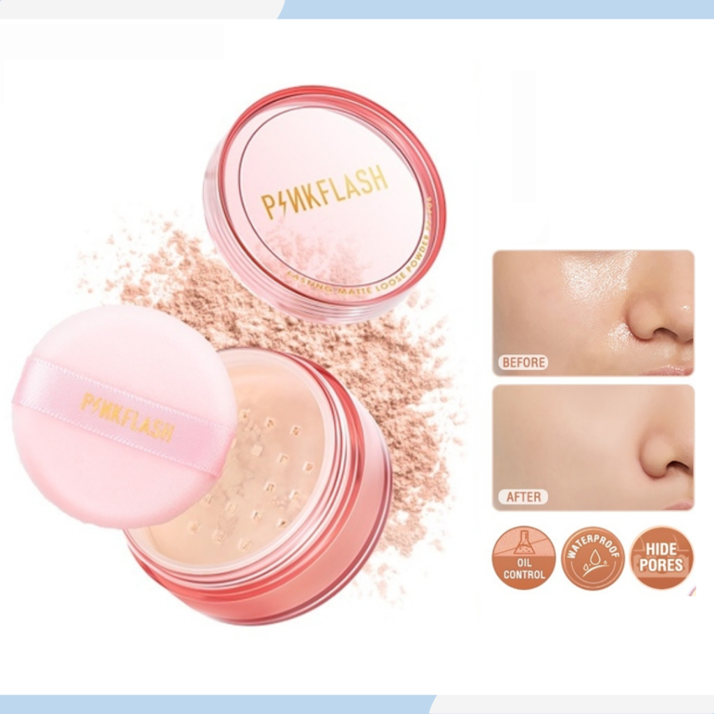 pinkflash lasting matte loose powder / bedak tabur pinkflash lasting matte loose powder / bedak tabur
