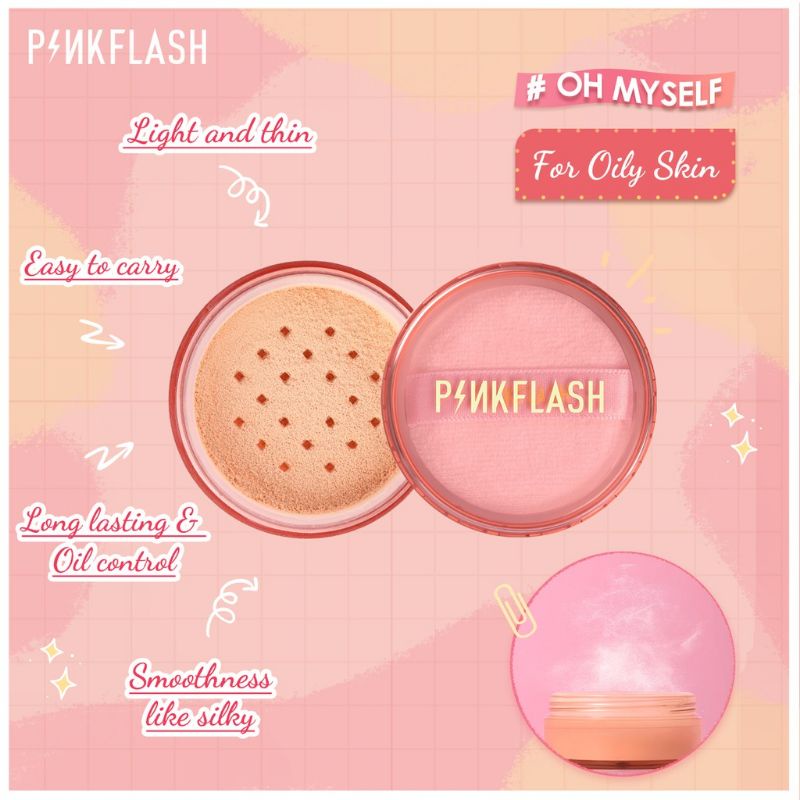 pinkflash lasting matte loose powder / bedak tabur pinkflash lasting matte loose powder / bedak tabur