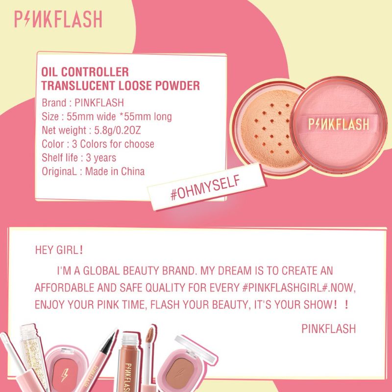 pinkflash lasting matte loose powder / bedak tabur pinkflash lasting matte loose powder / bedak tabur