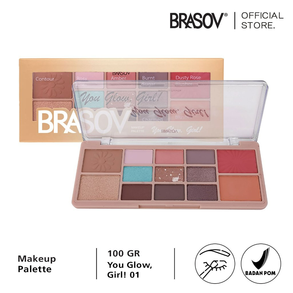 brasov make up palette/eyeshadow/highlighter/blush on/contour brasov make up palette/eyeshadow/highlighter/blush on/contour