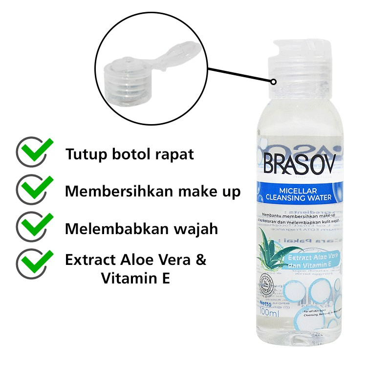 brasov micellar cleansing water 100ml/pembersih make up brasov micellar cleansing water 100ml/pembersih make up