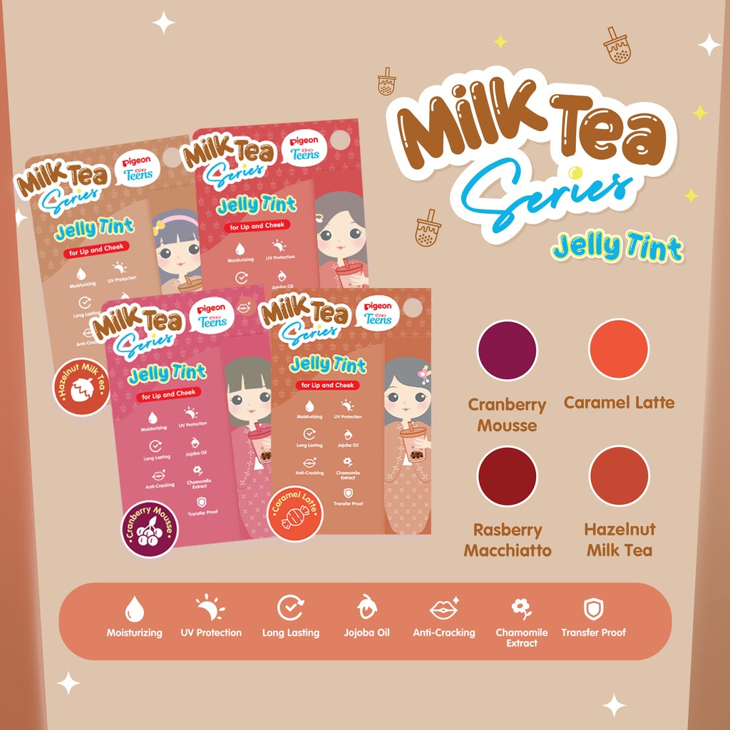 pigeon teens jelly tint for lip & cheek 2.2g/milk tea series/lip tint/cheek tint pigeon teens jelly tint for lip & cheek 2.2g/milk tea series/lip tint/cheek tint