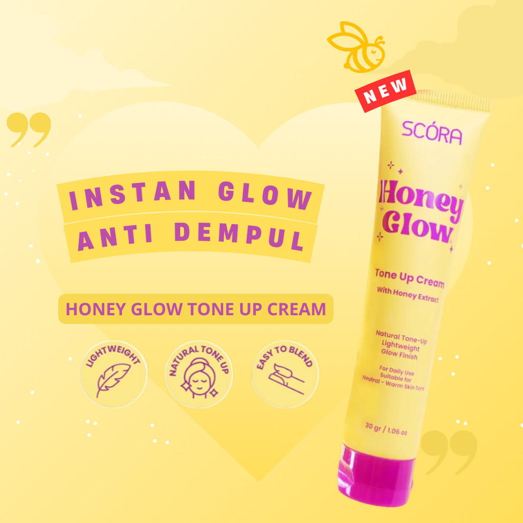 scora honey glow tone up cream 30g/pelembab wajah scora honey glow tone up cream 30g/pelembab wajah