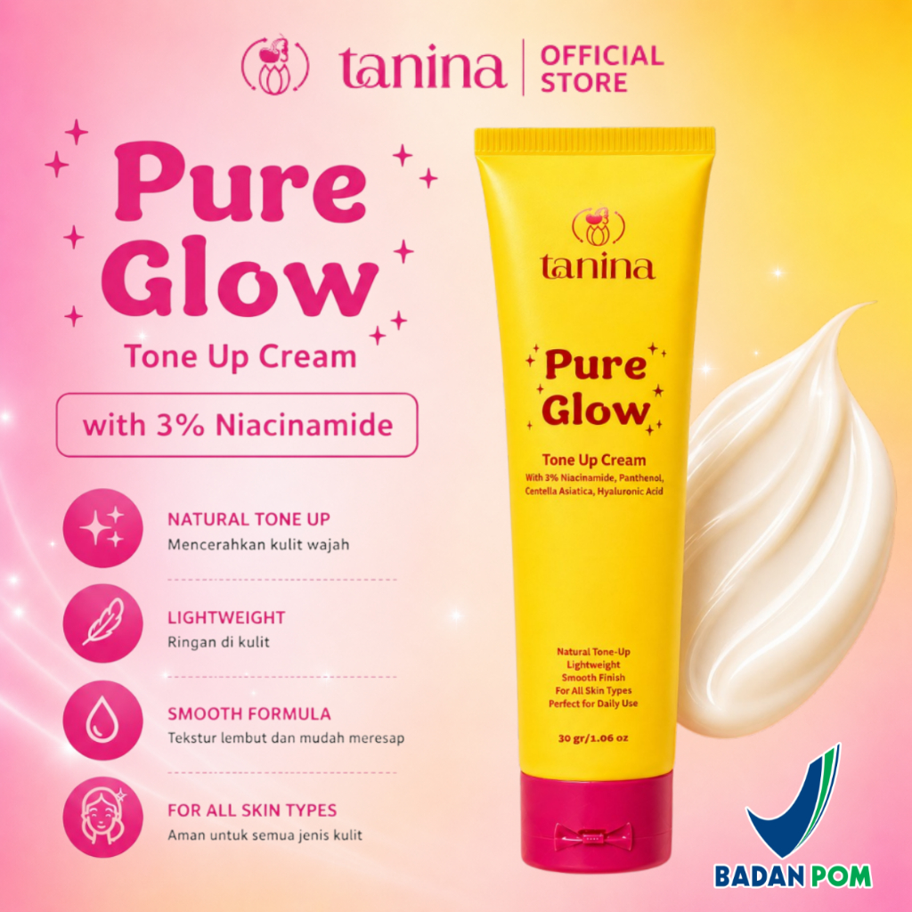 tanina pure glow tone up cream with 3% niacinamide 30g/pelembab wajah tanina pure glow tone up cream with 3% niacinamide 30g/pelembab wajah