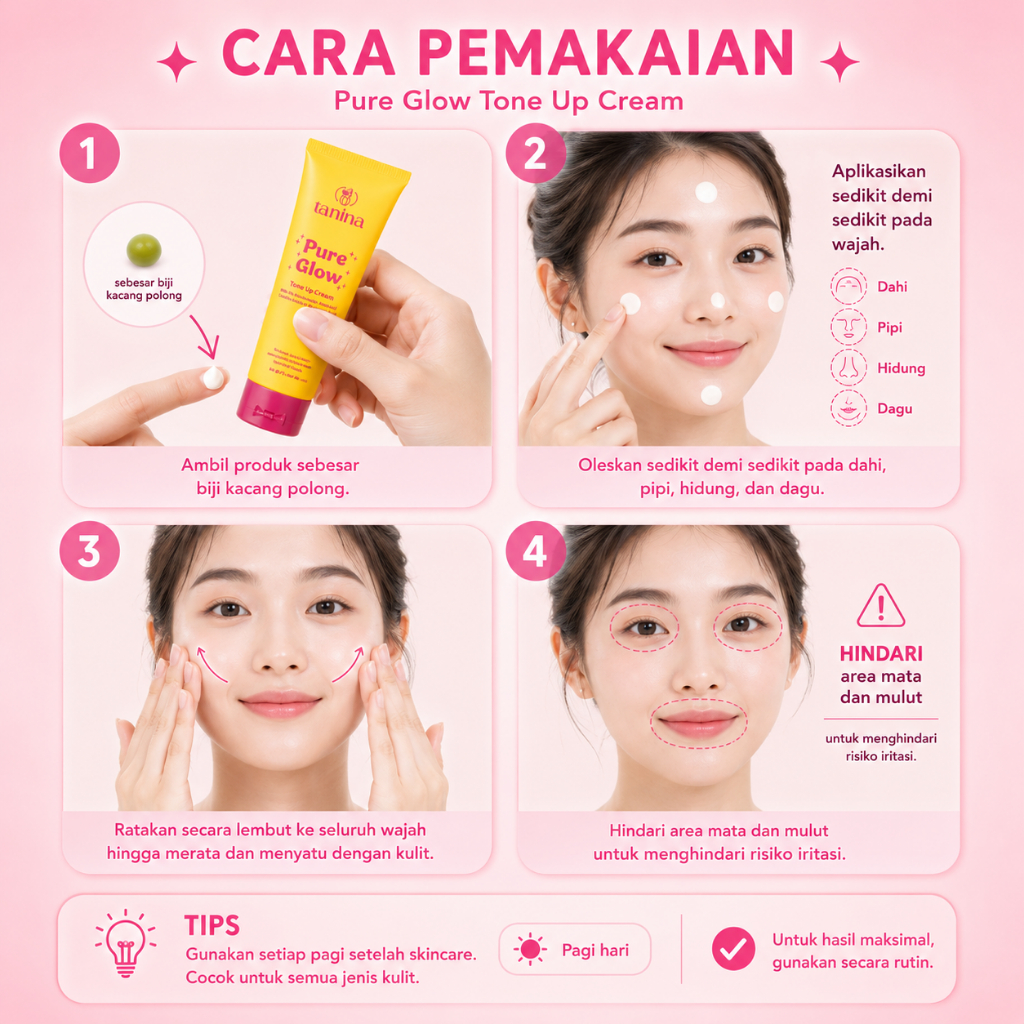 tanina pure glow tone up cream with 3% niacinamide 30g/pelembab wajah tanina pure glow tone up cream with 3% niacinamide 30g/pelembab wajah