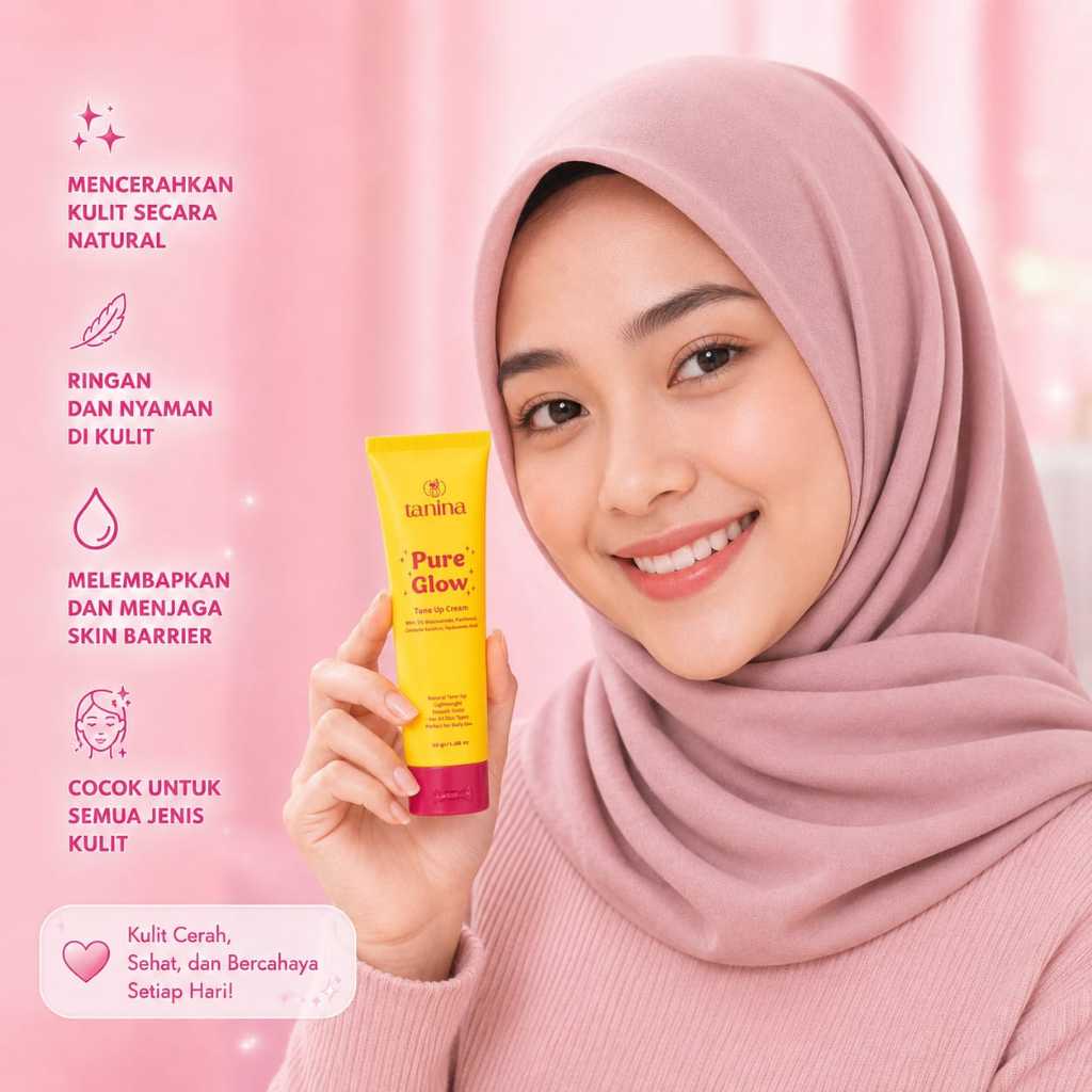 tanina pure glow tone up cream with 3% niacinamide 30g/pelembab wajah tanina pure glow tone up cream with 3% niacinamide 30g/pelembab wajah