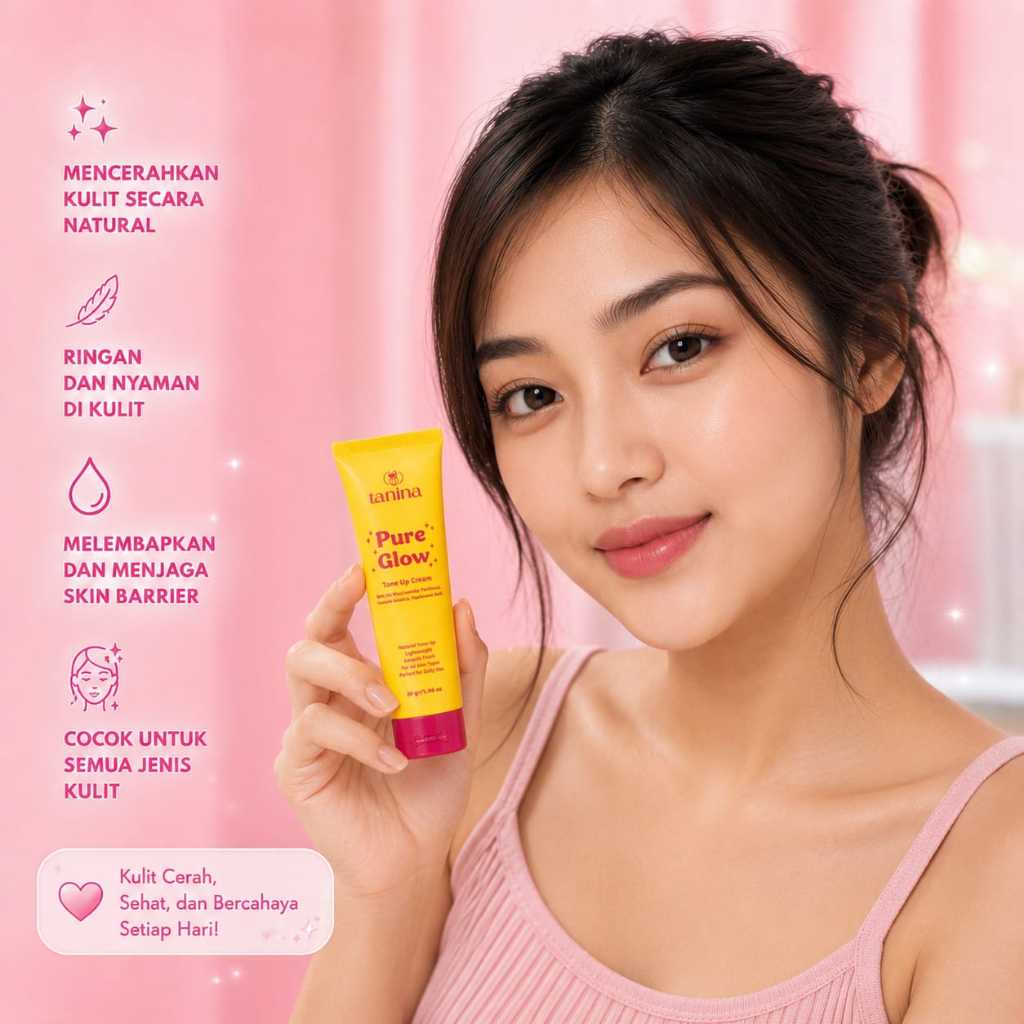 tanina pure glow tone up cream with 3% niacinamide 30g/pelembab wajah tanina pure glow tone up cream with 3% niacinamide 30g/pelembab wajah